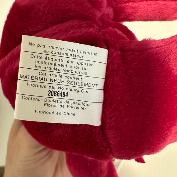 Ty Valentina Beanie Baby Bear Plush Toy Red Valentine's Day Canadian Tush NWT - Picture 13 of 16